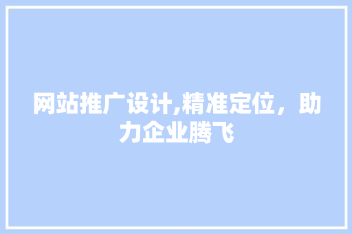 网站推广设计,精准定位，助力企业腾飞 网站推广设计,精准定位，助力企业腾飞 神马SEO