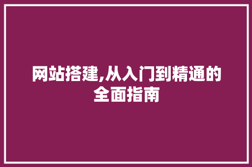 网站搭建,从入门到精通的全面指南 网站搭建,从入门到精通的全面指南 神马SEO