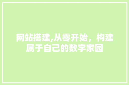 网站搭建,从零开始，构建属于自己的数字家园