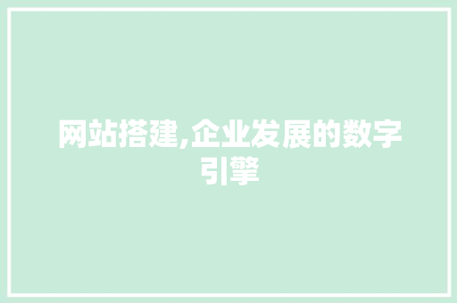 网站搭建,企业发展的数字引擎