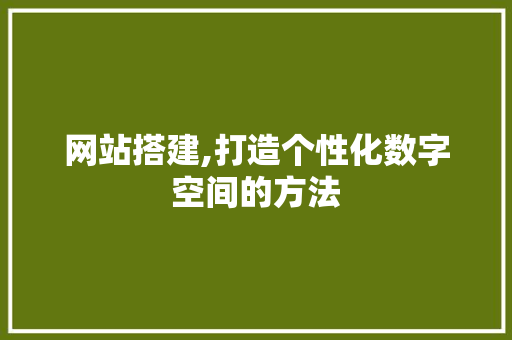 网站搭建,打造个性化数字空间的方法 网站搭建,打造个性化数字空间的方法 必应SEO