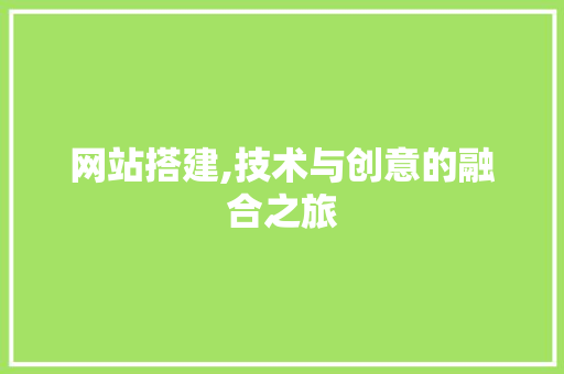 网站搭建,技术与创意的融合之旅