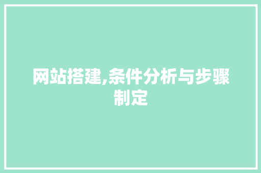 网站搭建,条件分析与步骤制定