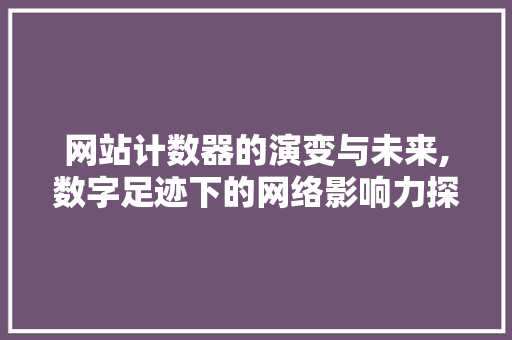 网站计数器的演变与未来,数字足迹下的网络影响力探析