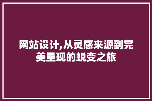 网站设计,从灵感来源到完美呈现的蜕变之旅