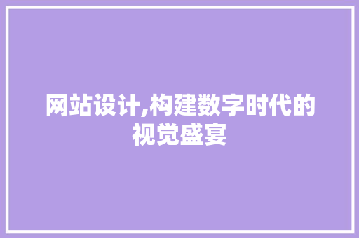 网站设计,构建数字时代的视觉盛宴