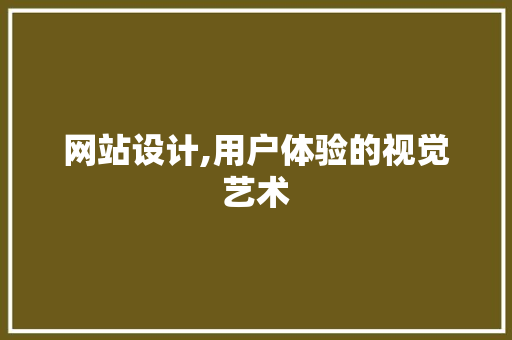 网站设计,用户体验的视觉艺术