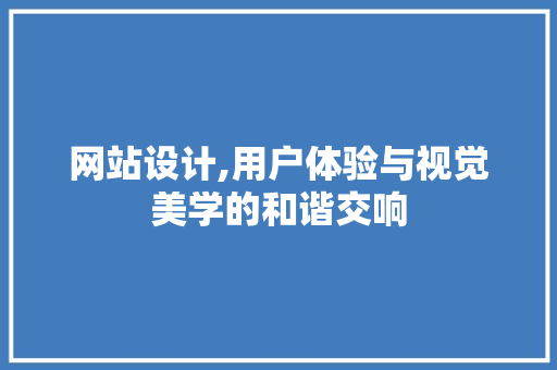 网站设计,用户体验与视觉美学的和谐交响