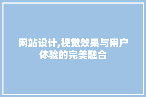 网站设计,视觉效果与用户体验的完美融合