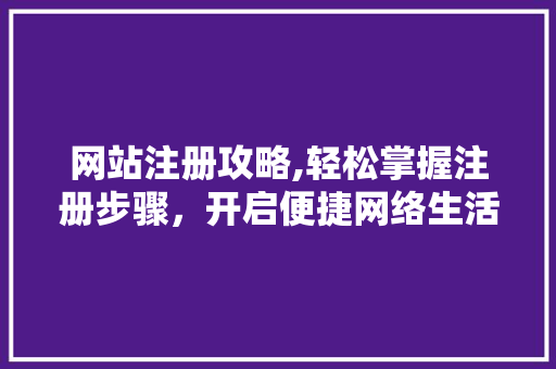 网站注册攻略,轻松掌握注册步骤，开启便捷网络生活