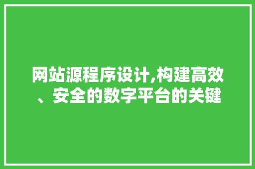 网站源程序设计,构建高效、安全的数字平台的关键 SEO关键词 网站源程序设计,构建高效、安全的数字平台的关键 网站源程序设计,构建高效、安全的数字平台的关键 SEO关键词