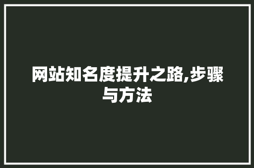 网站知名度提升之路,步骤与方法