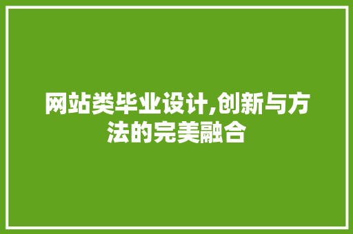 网站类毕业设计,创新与方法的完美融合