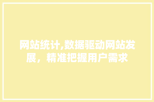 网站统计,数据驱动网站发展，精准把握用户需求