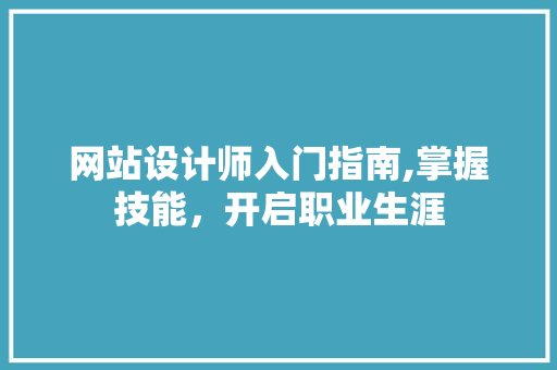 网站设计师入门指南,掌握技能，开启职业生涯