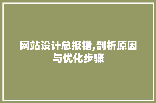 网站设计总报错,剖析原因与优化步骤