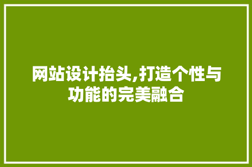 网站设计抬头,打造个性与功能的完美融合