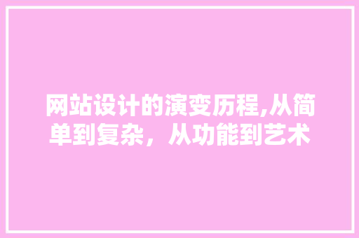 网站设计的演变历程,从简单到复杂，从功能到艺术