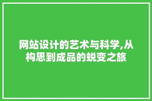 网站设计的艺术与科学,从构思到成品的蜕变之旅