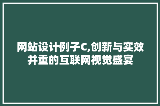 网站设计例子C,创新与实效并重的互联网视觉盛宴