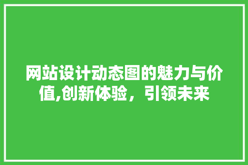 网站设计动态图的魅力与价值,创新体验，引领未来