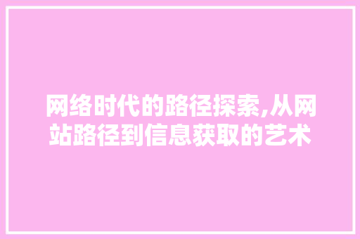 网络时代的路径探索,从网站路径到信息获取的艺术