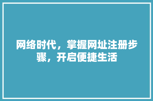 网络时代，掌握网址注册步骤，开启便捷生活 网络时代，掌握网址注册步骤，开启便捷生活 网站建设公司