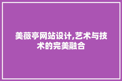 美薇亭网站设计,艺术与技术的完美融合