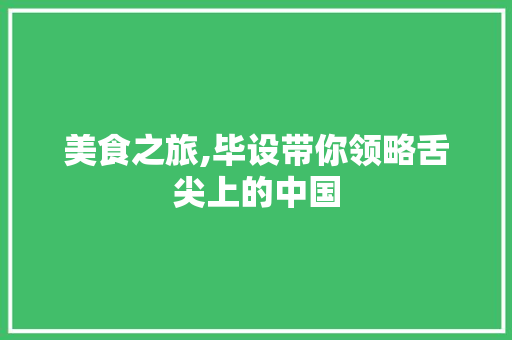 美食之旅,毕设带你领略舌尖上的中国