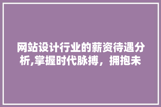 网站设计行业的薪资待遇分析,掌握时代脉搏，拥抱未来机遇