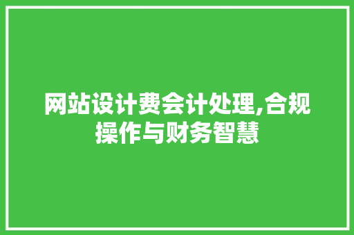 网站设计费会计处理,合规操作与财务智慧