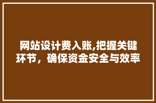 网站设计费入账,把握关键环节，确保资金安全与效率