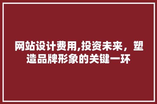 网站设计费用,投资未来，塑造品牌形象的关键一环 网站设计费用,投资未来，塑造品牌形象的关键一环 必应SEO