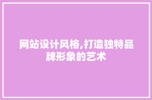网站设计风格,打造独特品牌形象的艺术