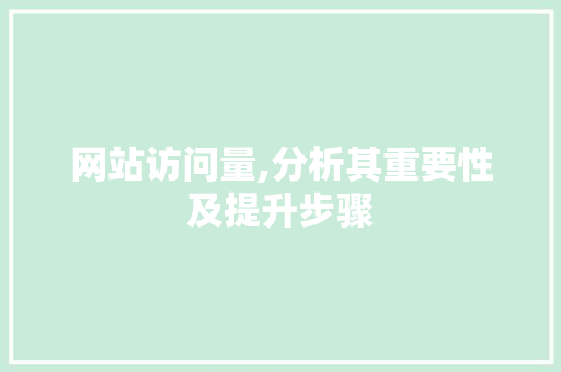 网站访问量,分析其重要性及提升步骤