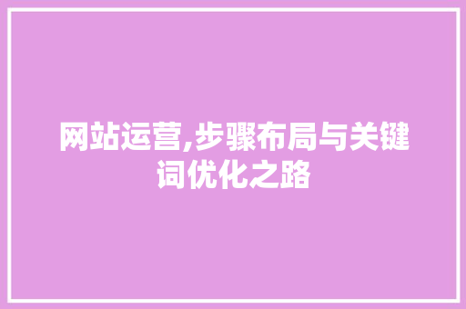 网站运营,步骤布局与关键词优化之路