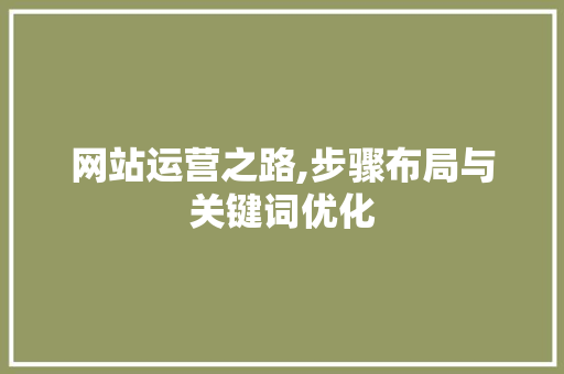 网站运营之路,步骤布局与关键词优化