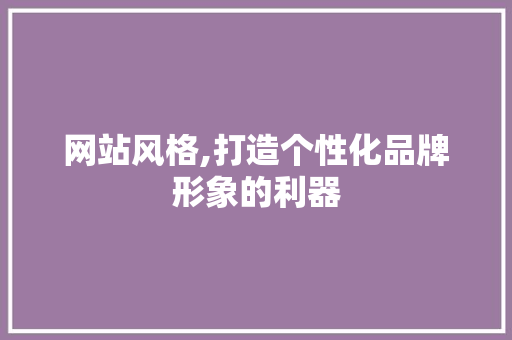 网站风格,打造个性化品牌形象的利器