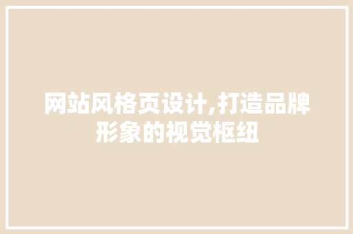 网站风格页设计,打造品牌形象的视觉枢纽