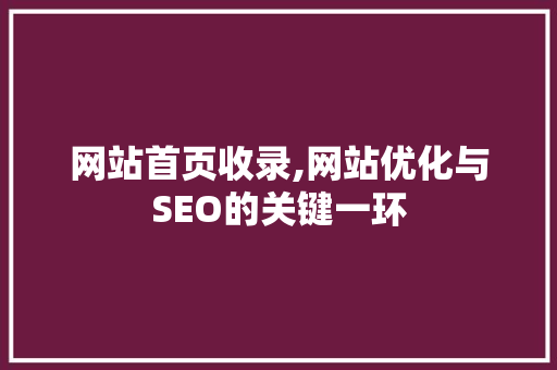 网站首页收录,网站优化与SEO的关键一环