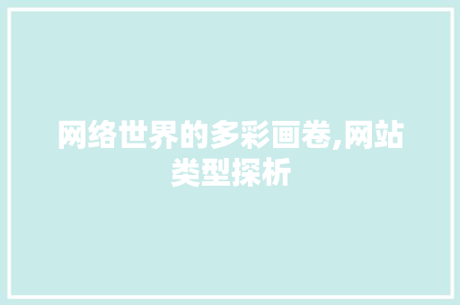 网络世界的多彩画卷,网站类型探析