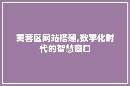 芙蓉区网站搭建,数字化时代的智慧窗口 芙蓉区网站搭建,数字化时代的智慧窗口 网站建设公司