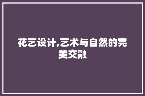 花艺设计,艺术与自然的完美交融