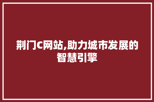 荆门C网站,助力城市发展的智慧引擎