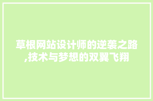 草根网站设计师的逆袭之路,技术与梦想的双翼飞翔