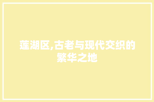 莲湖区,古老与现代交织的繁华之地 莲湖区,古老与现代交织的繁华之地 神马SEO