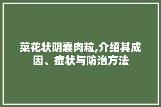 菜花状阴囊肉粒,介绍其成因、症状与防治方法