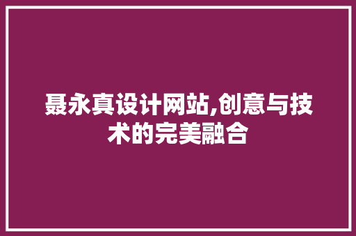 聂永真设计网站,创意与技术的完美融合