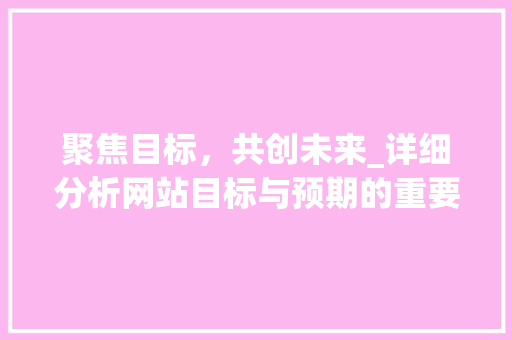 聚焦目标，共创未来_详细分析网站目标与预期的重要性