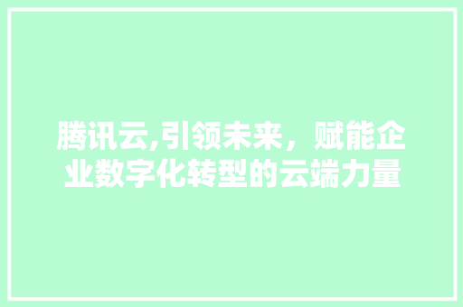 腾讯云,引领未来，赋能企业数字化转型的云端力量 腾讯云,引领未来，赋能企业数字化转型的云端力量 神马SEO